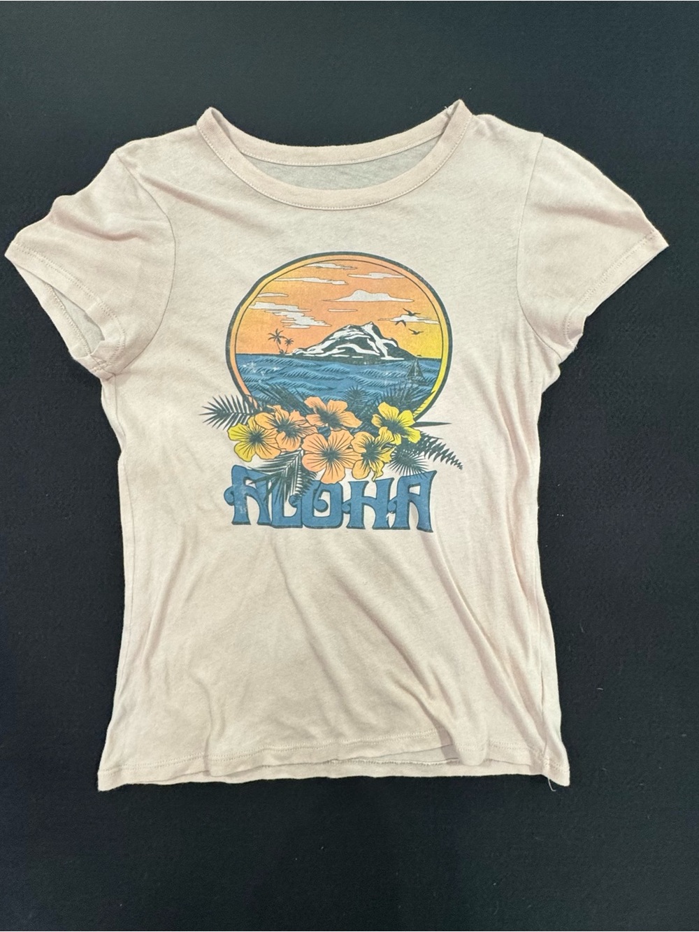 Chaser Peach Graphic 'Aloha' Short Sleeve Tee